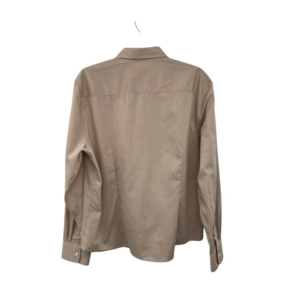Van Heusen Womens XL Beige Button-Up Blouse Cotton & Polyester - Picture 2 of 14